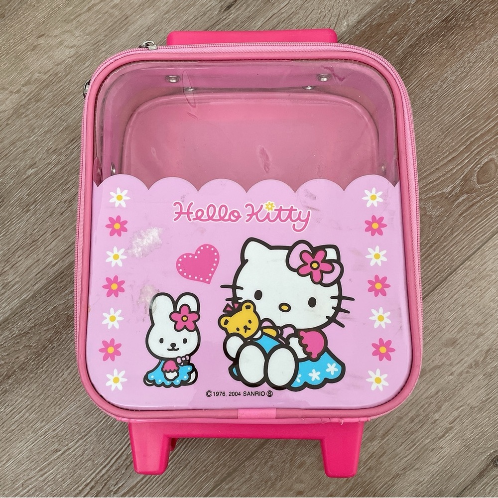 Hello Kitty Pink Rolling Luggage Mini Suitcase Japan Sanrio 2004